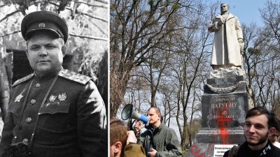 «Кровоточащий русский»: на Украине снесли памятник Ватутину «Кровоточащий русский»: на Украине снесли памятник Ватутину